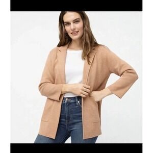 J. Crew Sophie Open Front Sweater Blazer Tan Small